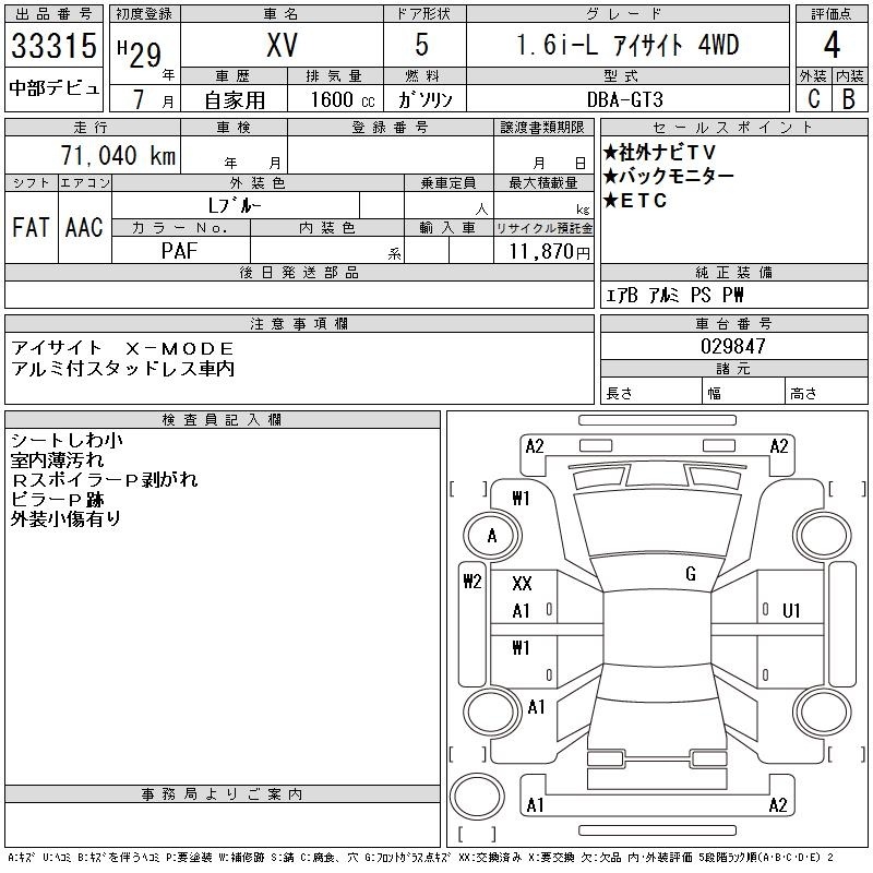 SUBARU XV