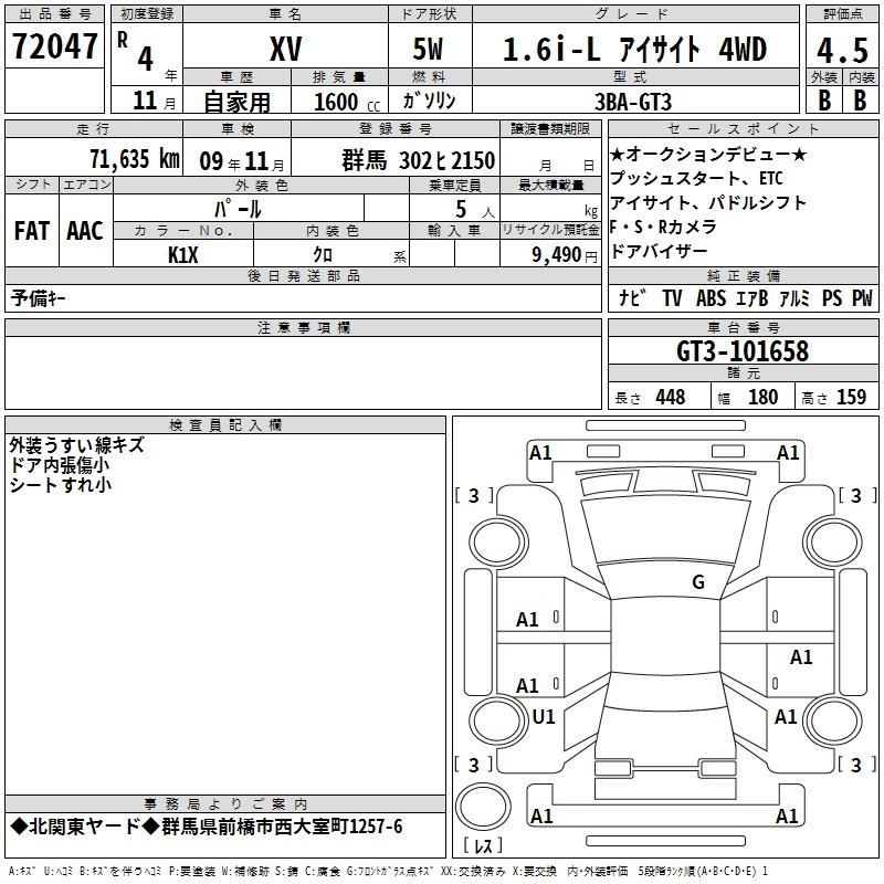 SUBARU XV
