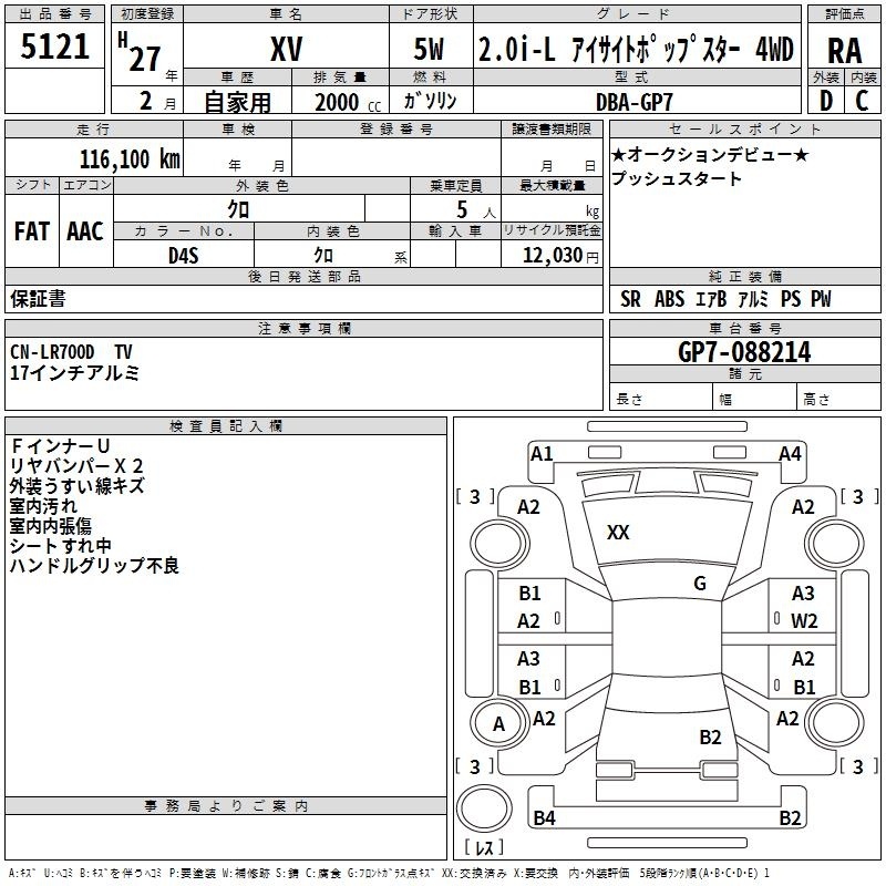 SUBARU XV