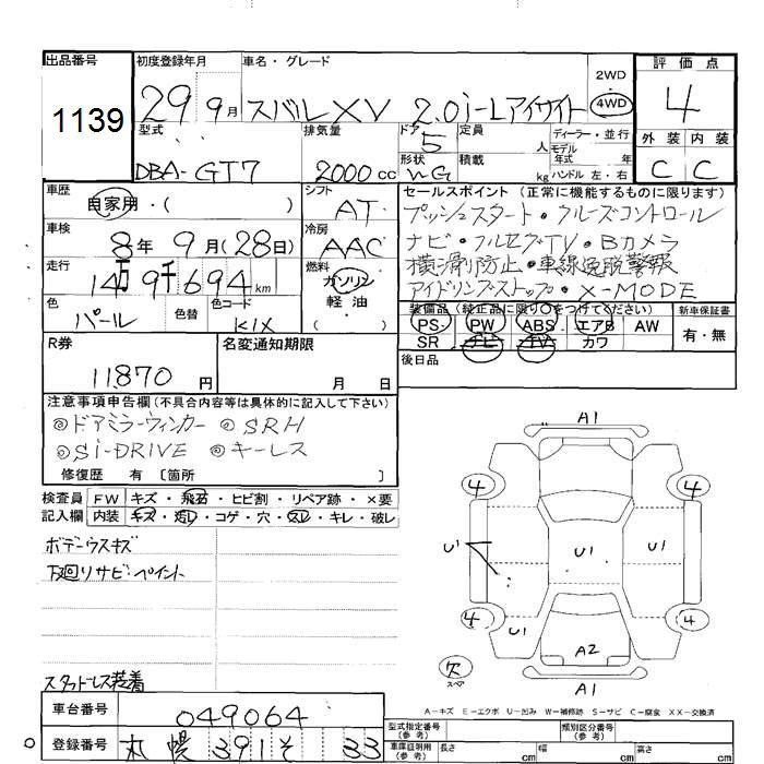 SUBARU XV
