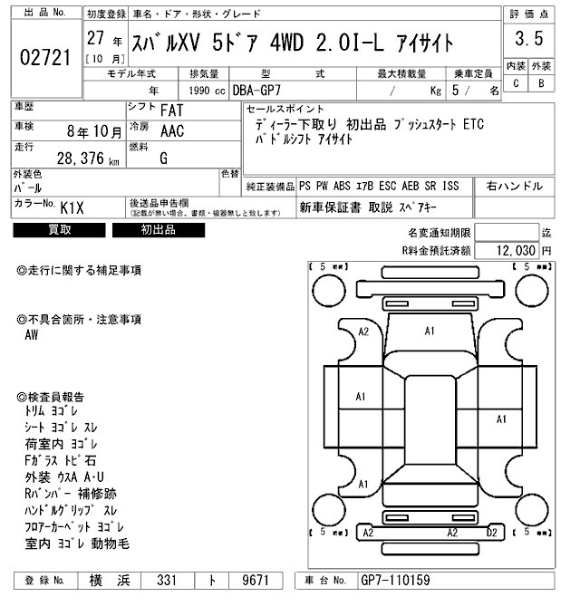 SUBARU XV