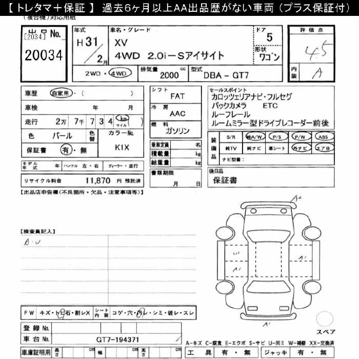 SUBARU XV