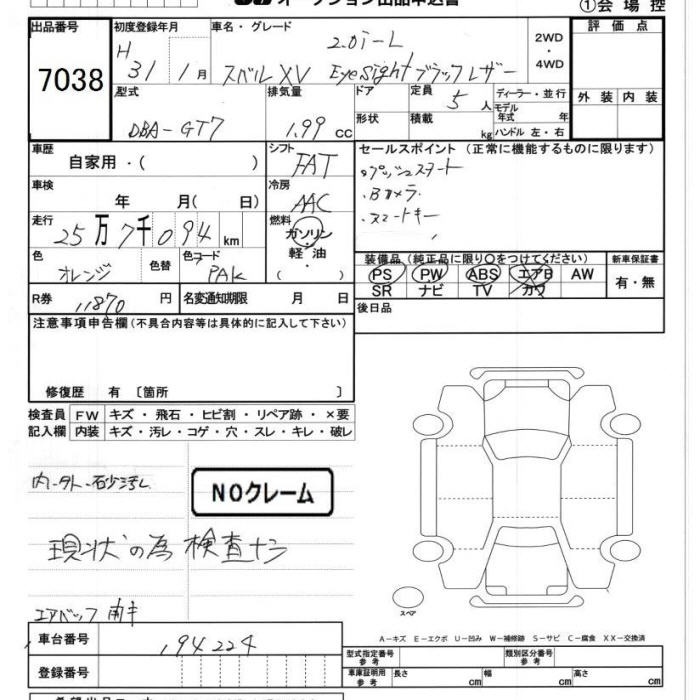 SUBARU XV