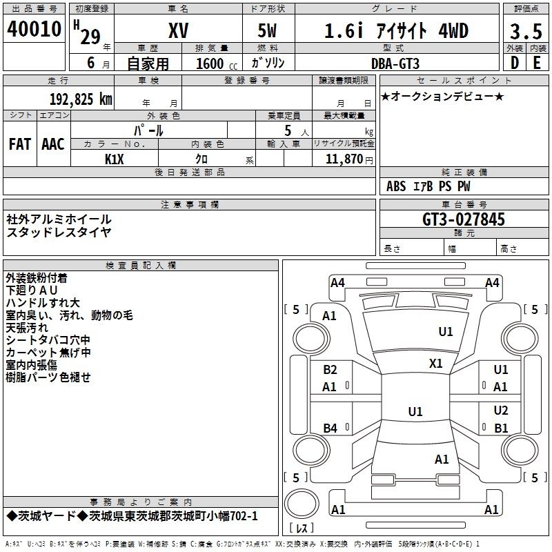 SUBARU XV