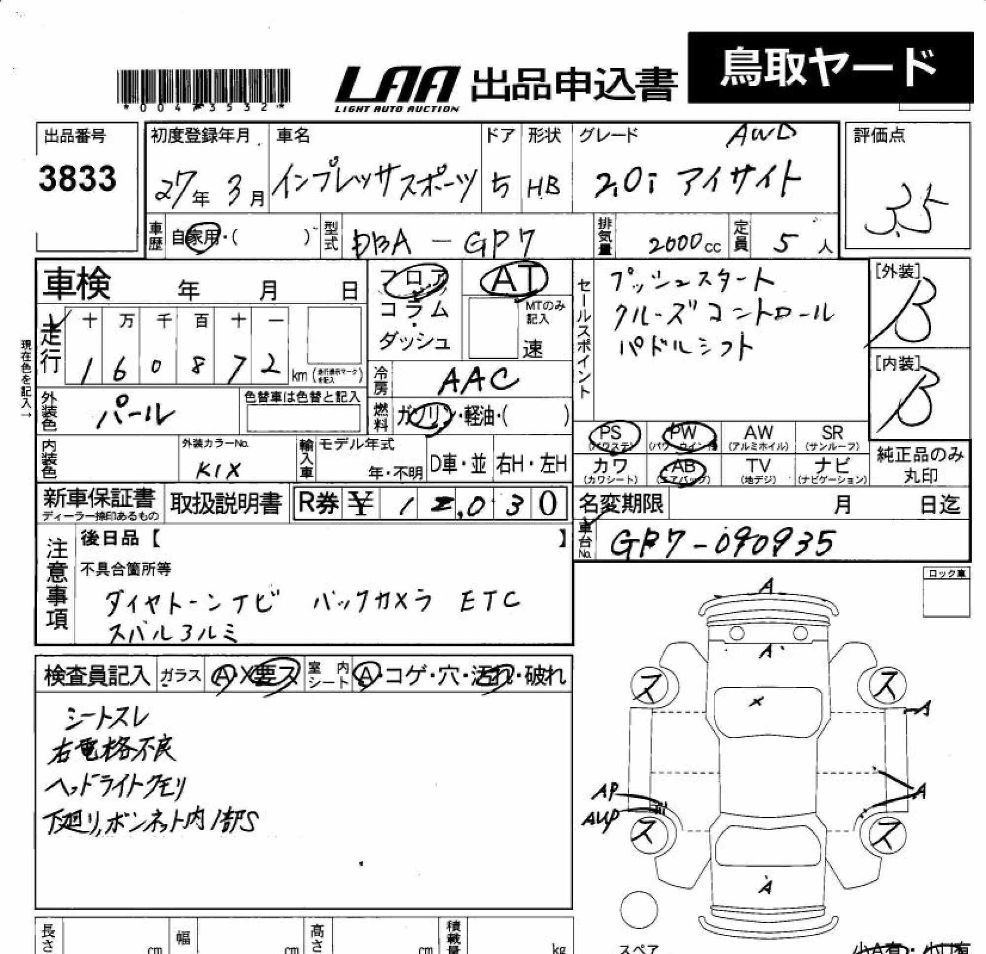 SUBARU XV