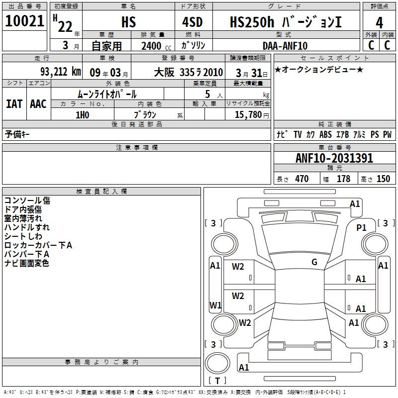 LEXUS HS250H