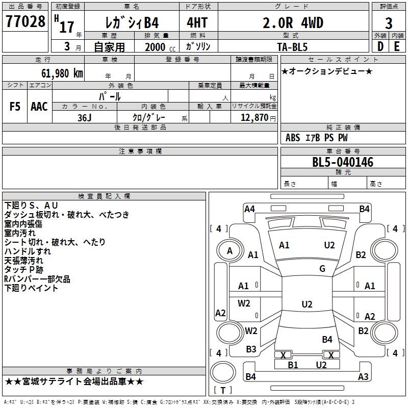 SUBARU LEGACY B4