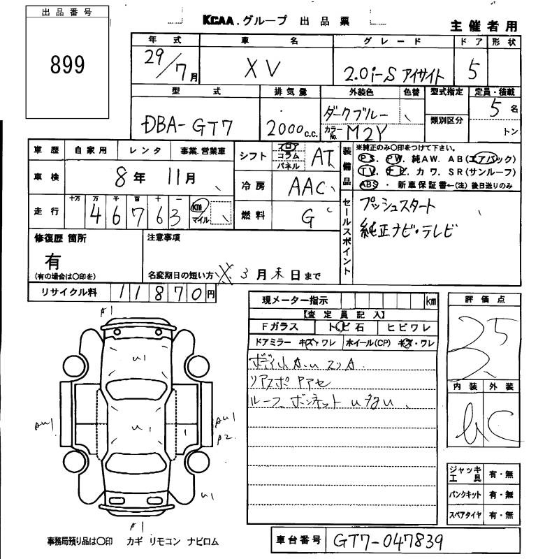 SUBARU XV