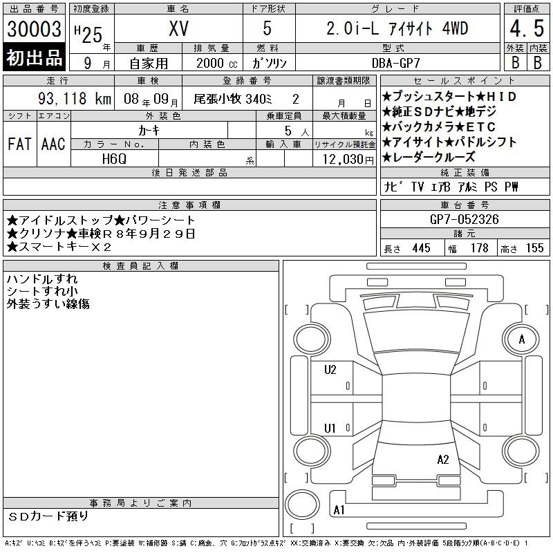SUBARU XV