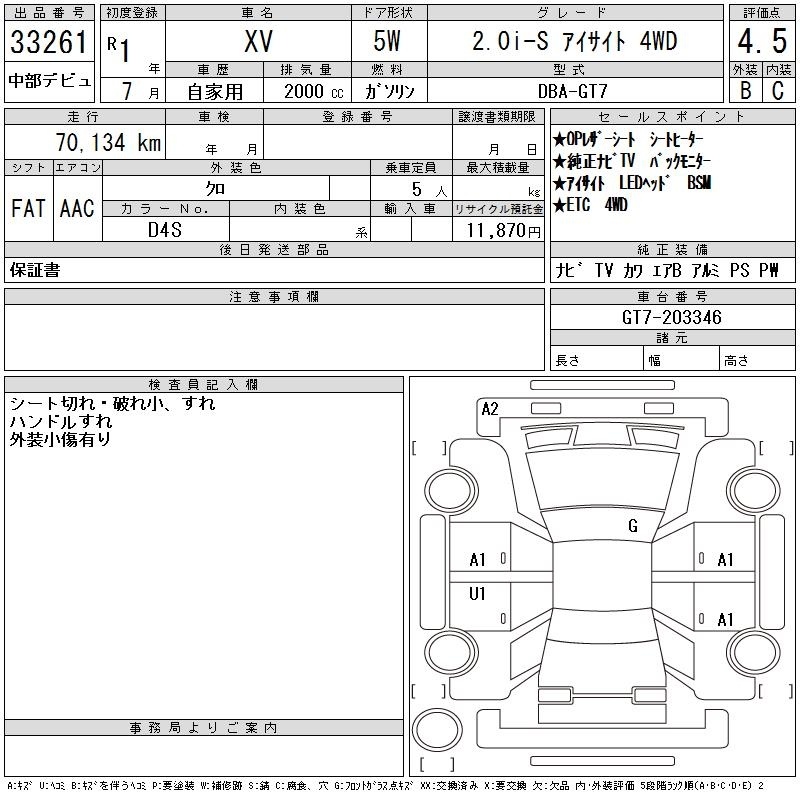 SUBARU XV