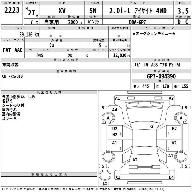 SUBARU XV