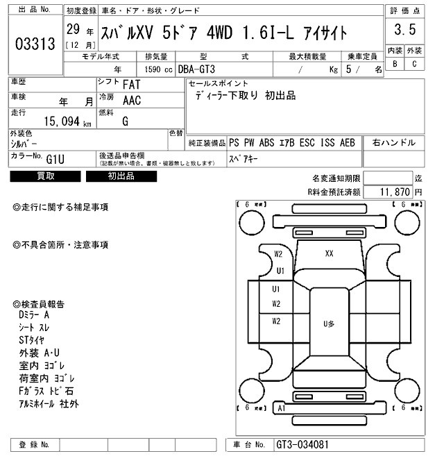 SUBARU XV