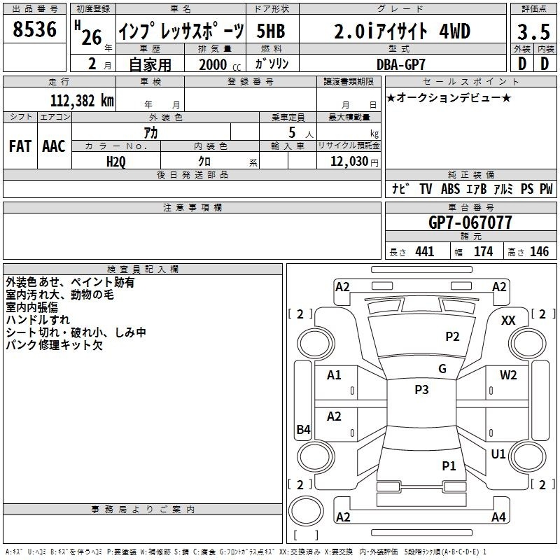 SUBARU XV