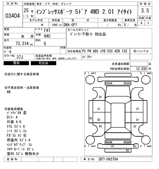 SUBARU XV