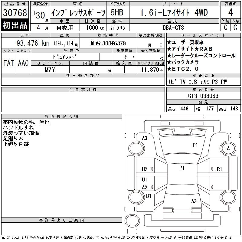 SUBARU XV