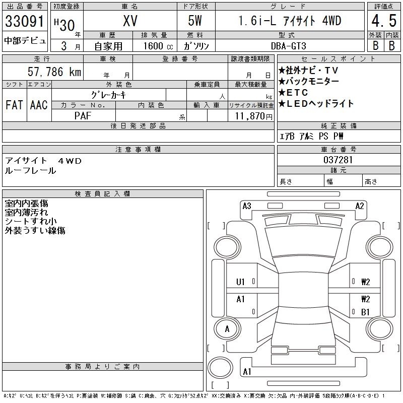 SUBARU XV