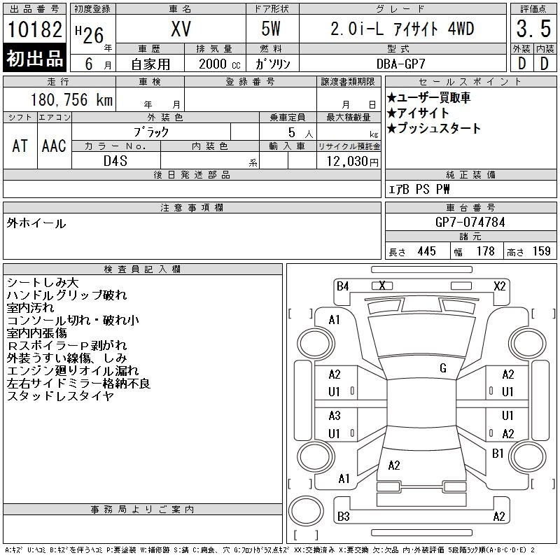 SUBARU XV