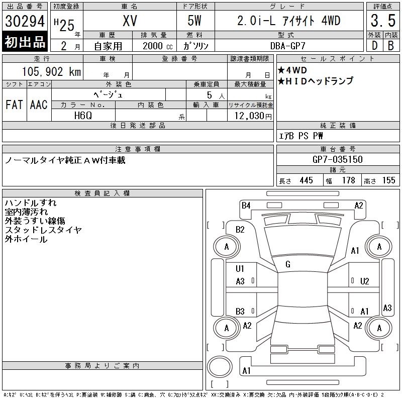 SUBARU XV
