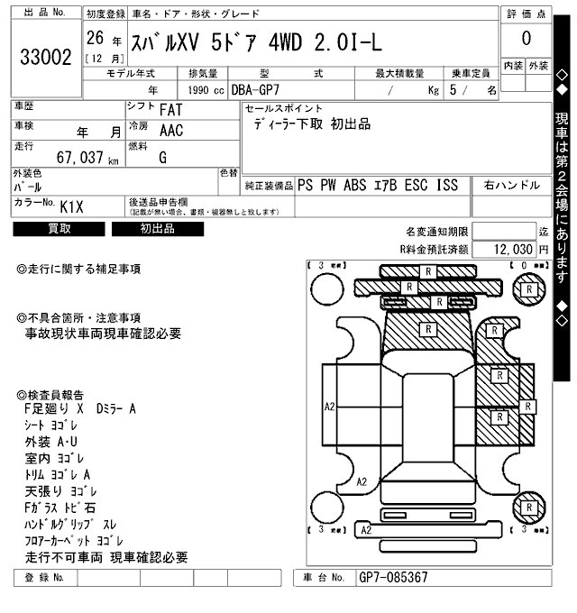 SUBARU XV