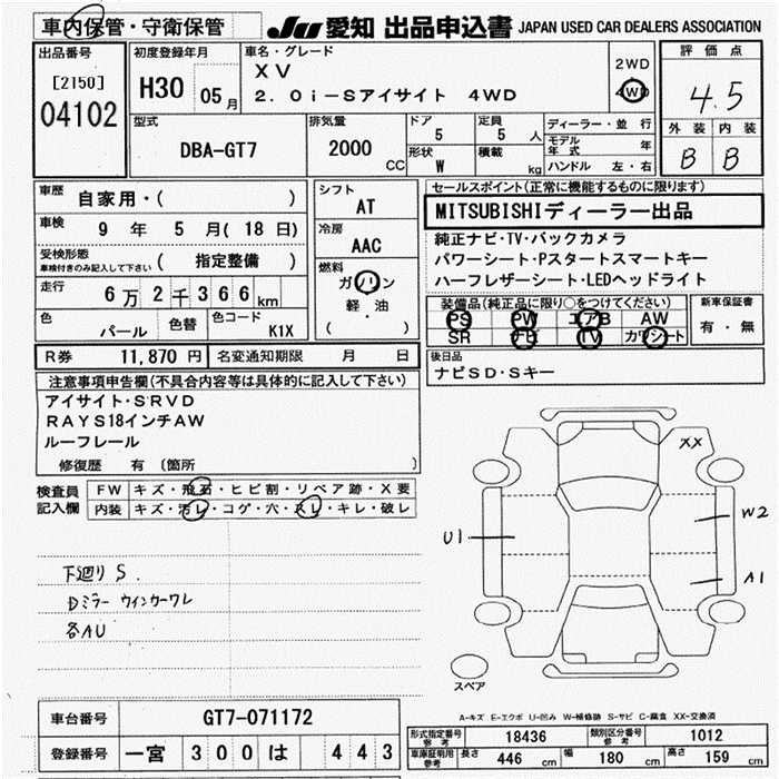 SUBARU XV