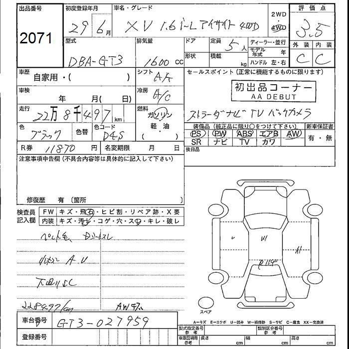 SUBARU XV