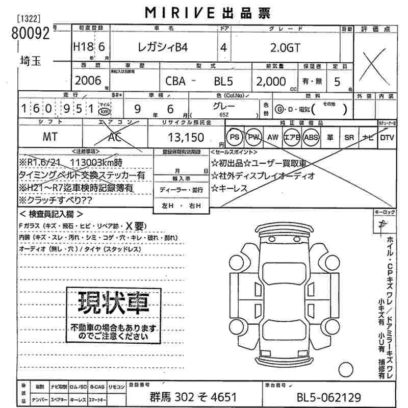 SUBARU LEGACY B4