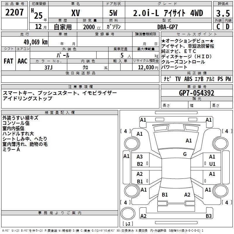 SUBARU XV