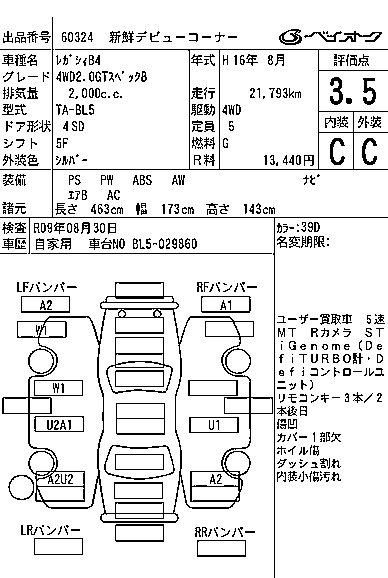 SUBARU LEGACY B4