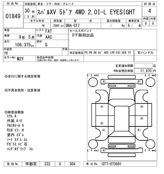 SUBARU XV