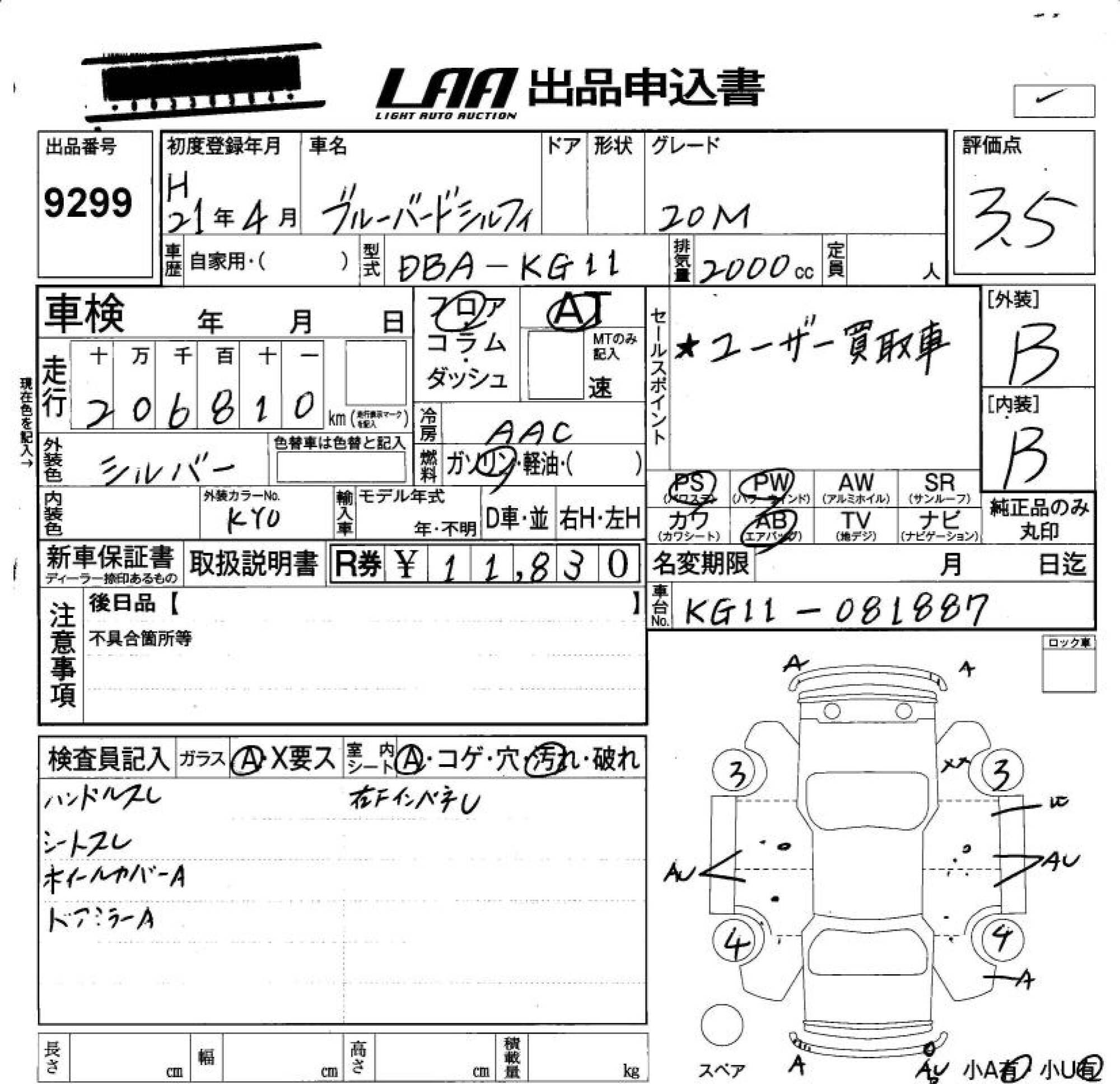 NISSAN BLUEBIRD SYLPHY