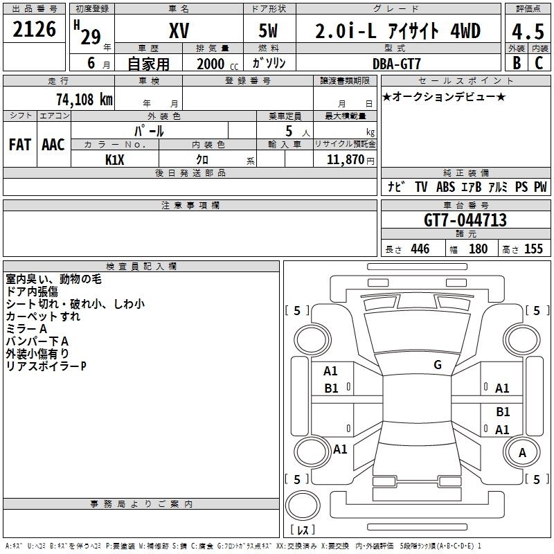 SUBARU XV