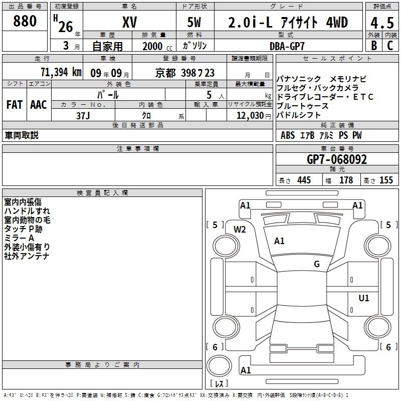 SUBARU XV