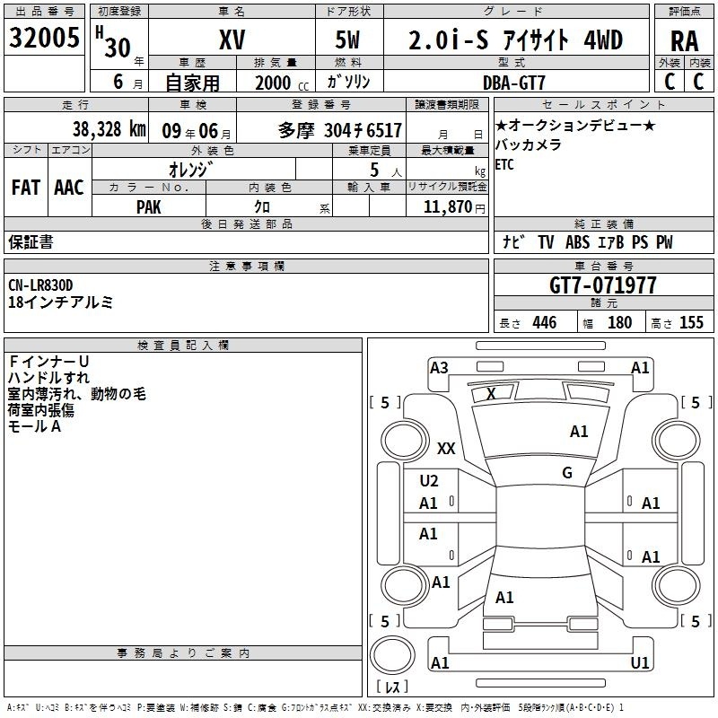 SUBARU XV