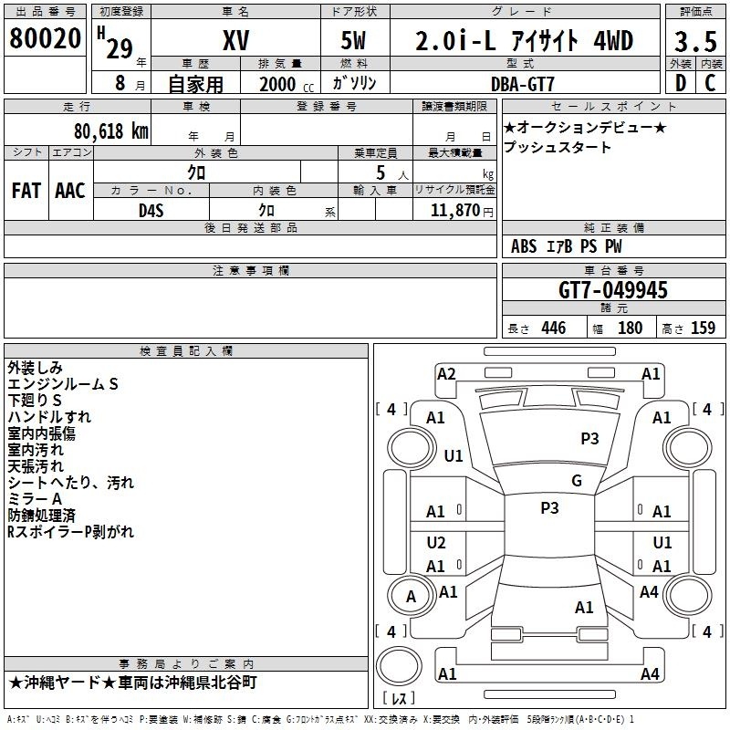 SUBARU XV