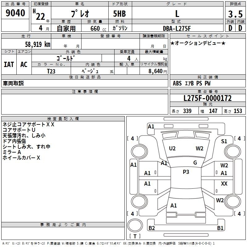 SUBARU PLEO