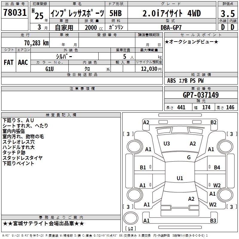 SUBARU XV