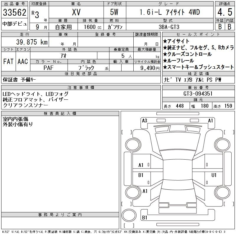 SUBARU XV